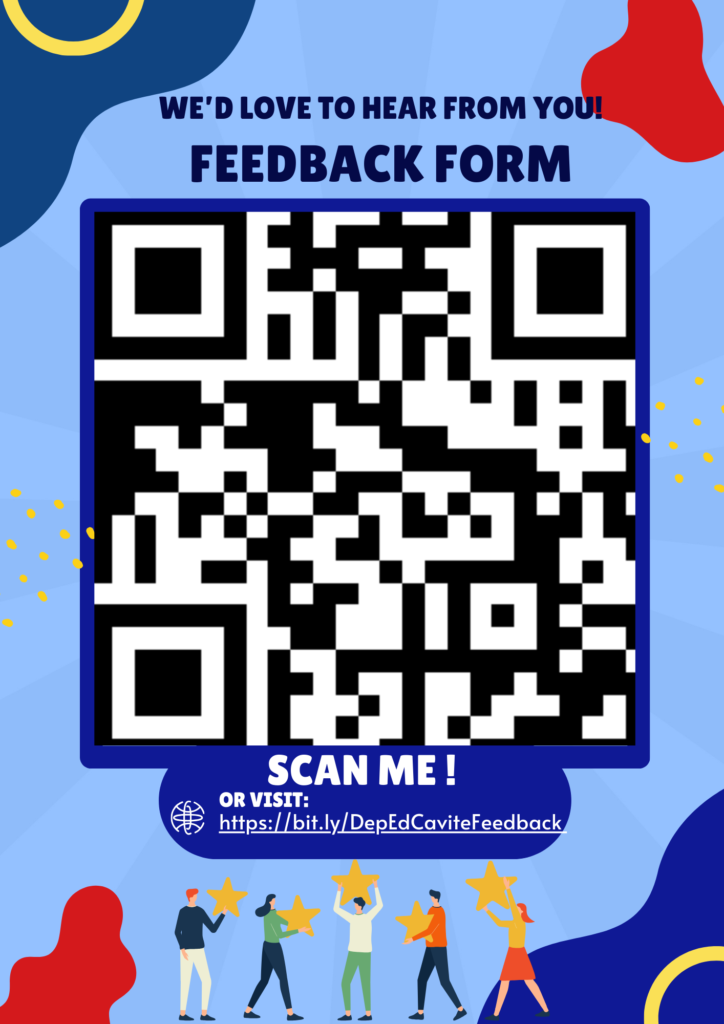 Scan the DepEd Cavite feedback QR code or click to open the feedback page